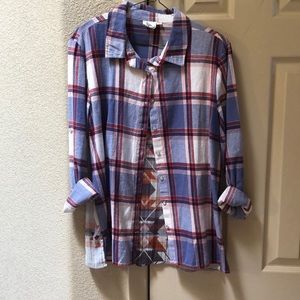 White crow plaid shirt